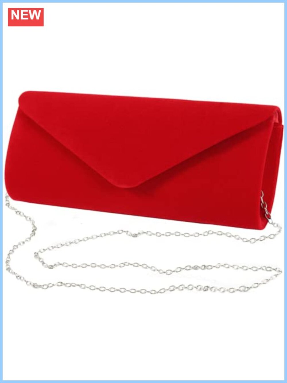 Velvet Clutch Purse Evening Bag Detachable Chain 3-in-1 Party Prom Wedding